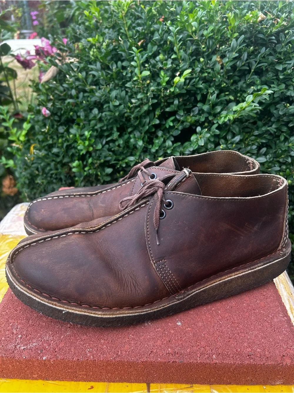 Clark’s Desert Trek Men’s Brown Leather Chukka Boots Size 11.4
